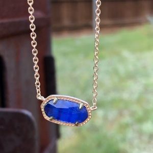 Kendra Scott ELISA Gold Cobalt Cat’s Eye Necklace